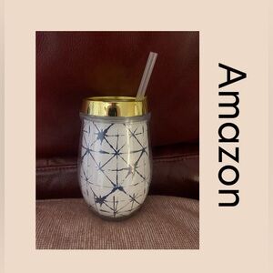 Plastic Wine Tumbler With Lid And Straw New!!